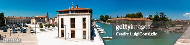 peschiera del garda (vr), italy, overview of the marina, the parade ground, the church of san martino and the military prison. - consiglio stock pictures, royalty-free photos & images