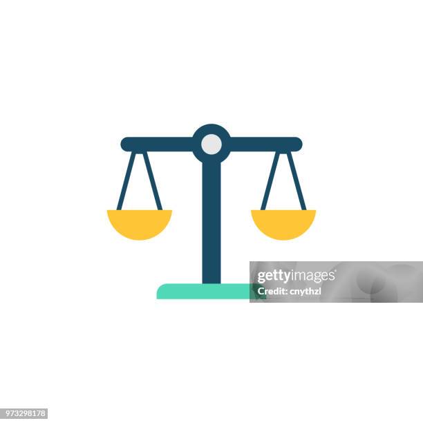 integrität-flach-symbol - balance stock-grafiken, -clipart, -cartoons und -symbole