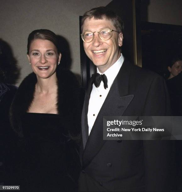 Microsoft chairman Bill Gates and wife Melinda are on hand at a benefit for the charity For All Kids at the Marriott Marquis Hotel. ,