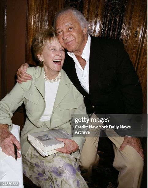 Diana Douglas Darrid and Marty Richards attending book party for Darrid's "In The Wings: A Memoir" at Sardi's.