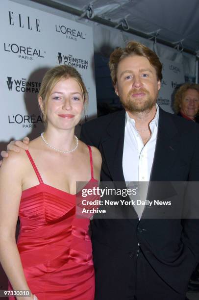 Mikael H?fstr?m and wife arrive at the Loews Lincoln Square Theater for the premiere of the movie "Derailed." He directed the film.