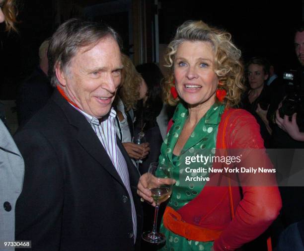 Dick Cavett and Julie Christie are at the Soho Grand Hotel for a party after a special screening of the movie "Away from Her." She stars in the film.