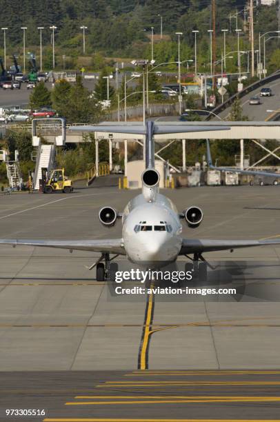 A FedEx Boeing 727-200 taxiing. Part of the special Boeing 7-series airliner customer party airshow celebrations on the eve of the787 Dream...