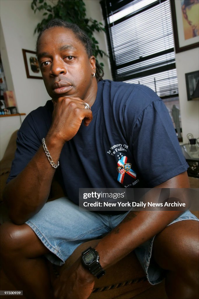 NYPD Officer Steven Mayfield discusses his health at his hom