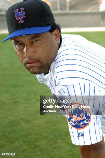 New York Mets' Jose Lima stands at the ready during spring training at Tradition Field in Port St. Lucie, Fla. ,