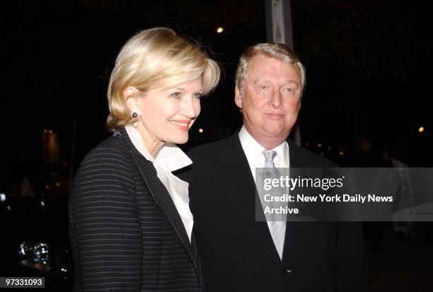 Diane Sawyer and husband Mike Nichols at the Archdiocesan Cathedral of the Holy Trinity for the wedding of George Stephanopoulos and Alexandra...