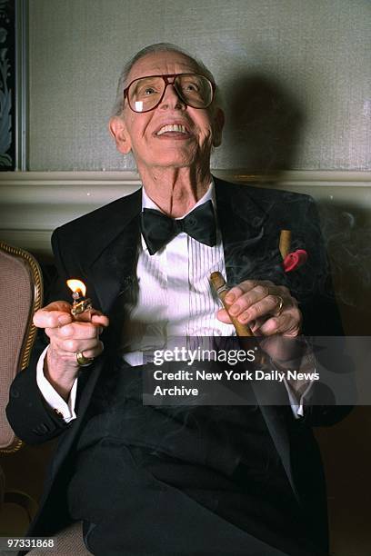 Milton Berle being honored by NY Chapter of the National Academy of Television Arts and Sciences with Lifetime Achievement Award at the Waldorf...