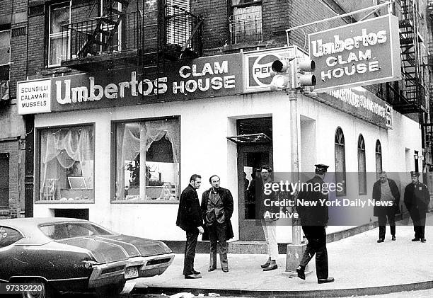 View of Umbertos Clam House at 129 Mulberry Street, where Joe Gallo was shot and killed.