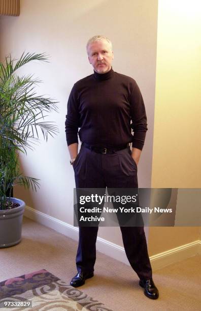 Director James Cameron at the Regency Hotel on Park Ave. He's in town to promote his upcoming 3-D IMAX documentary film on the Titanic, "Ghosts of...