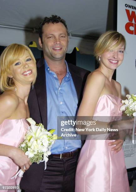 Vince Vaughn and bridesmaids attend the New York premiere of the New Line Cinema movie "Wedding Crashers" at the Ziegfeld Theatre. He stars in the...