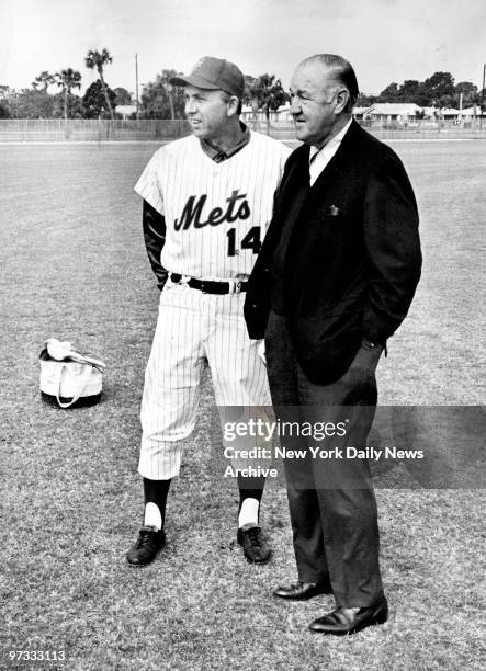 New York Mets' manager Gil Hodges and General Manager Johnny Murphy at the Mets' St. Petersburg training camp.