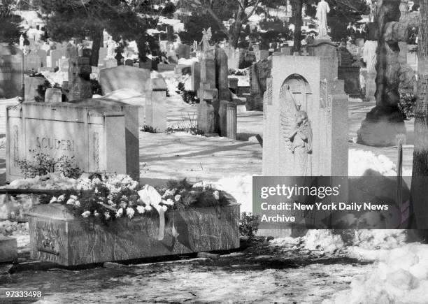 Vito Genovese was laid to rest in family plot in St. John's Cemetery with same unobtrusiveness that marked Eboli's reported succession to supremacy....