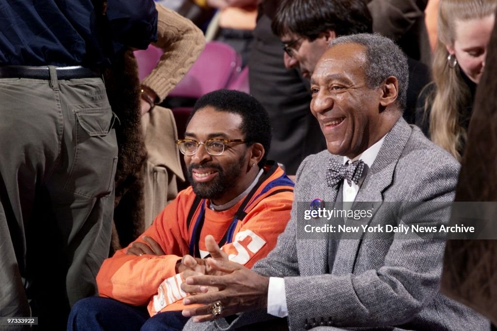 Director Spike Lee (left) and funnyman Bill Cosby enjoy the