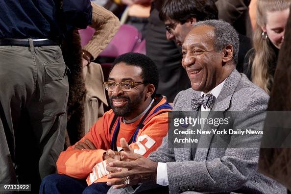 Director Spike Lee (left) and funnyman Bill Cosby enjoy the Director Spike Lee (left) and funnyman Bill Cosby enjoy the