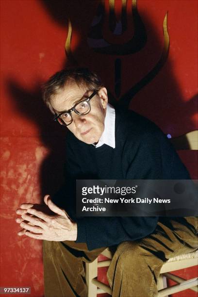 Director Woody Allen photos and on the set of his latest movie "Deconstructing Harry," in Tribeca.