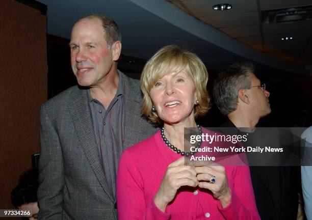 Disney's Michael Eisner and wife Jane are at ESPN Zone for a party celebrating ten years on Broadway for the musical "Beauty and the Beast."