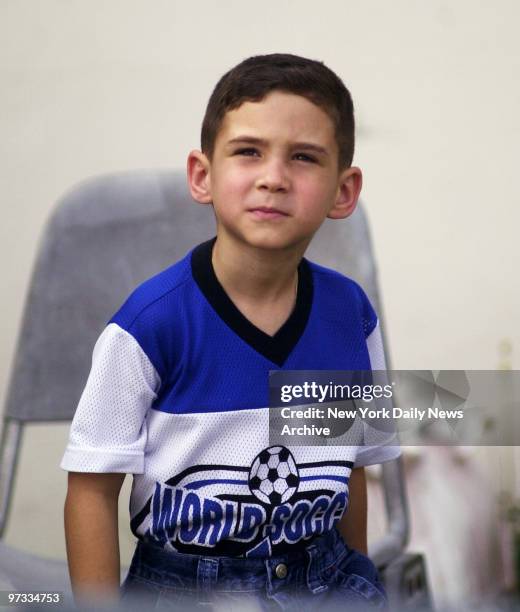 Elian Gonzalez plays outside the Little Havana home of his great-uncle in Miami as the family awaits a federal appeals court ruling on their request...