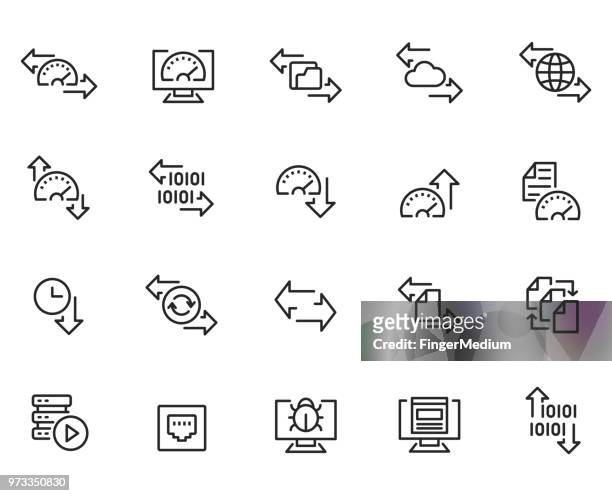 network icon set - transfer image stock illustrations