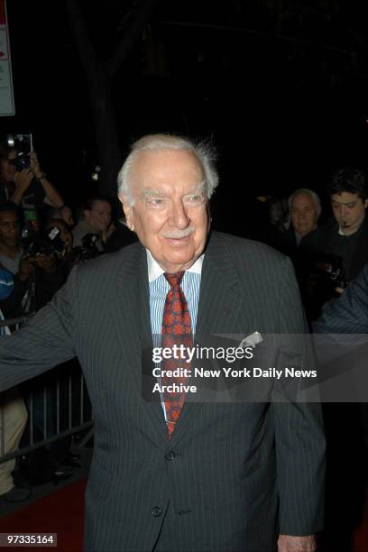 Walter Cronkite attends a screening of the movie "Master and Commander: The Far Side of the World" at the Beekman Theatre.