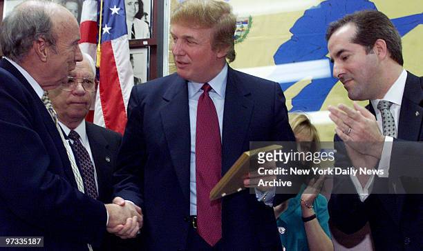 Donald Trump is welcomed by leaders of the Cuban community during visit to Miami museum dedicated to Cuban freedom fighters who died in the botched...