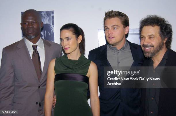 Djimon Hounsou, Jennifer Connelly, Leonardo DiCaprio and Edward Zwick get together at the Museum of Modern Art for a special screening of the movie...