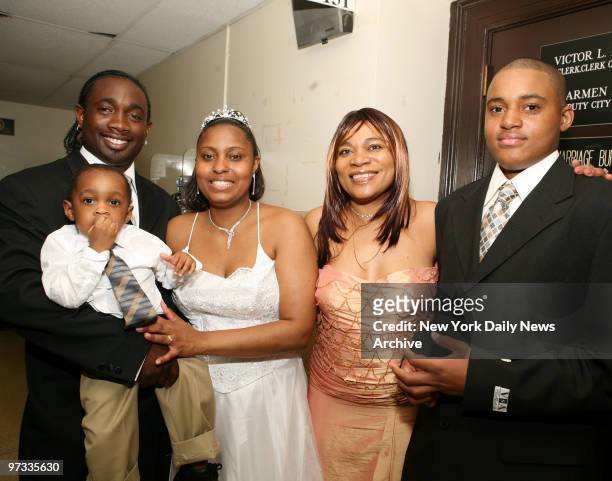 Orville Collins, Simone Green, Romone Collins, 15 mos, Cousin, Jennifer Gordon, son, Odane Laing, 15. Collins and Green tied the knot after being...