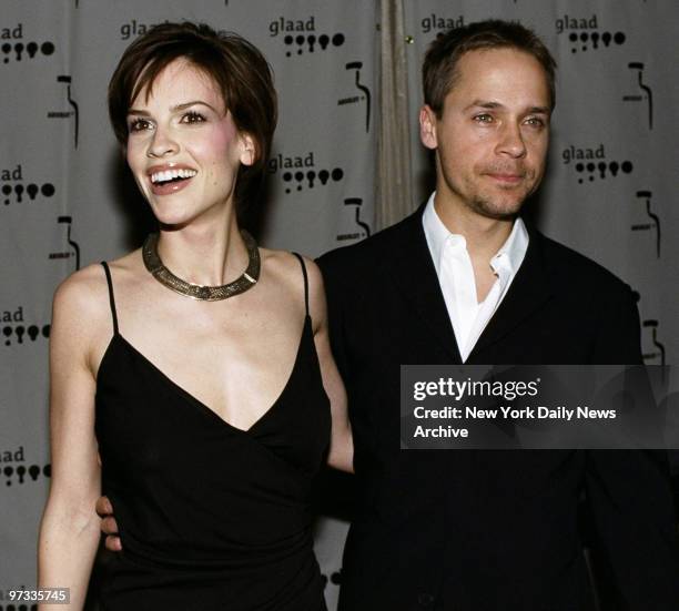 Oscar winner Hilary Swank and her husband Chad Lowe at the 11th Annual Gay and Lesbian Alliance Against Defamation's Media Awards Gala at the New...