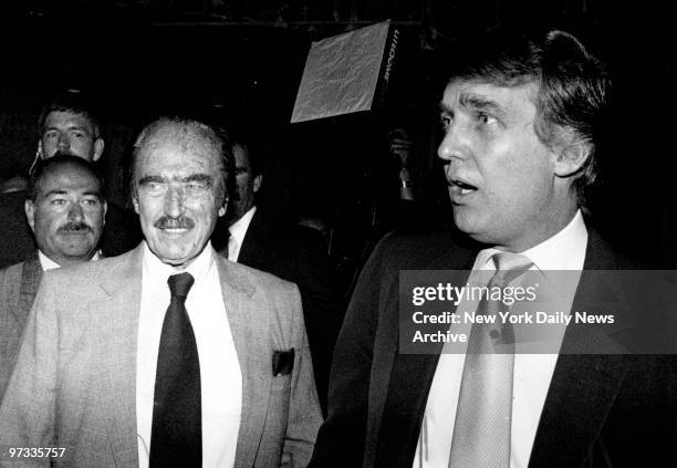 Donald Trump and his father, Fred, at a championship dinner on the evening of the Mike Tyson-Williams championship fight in Atlantic City, N.J.