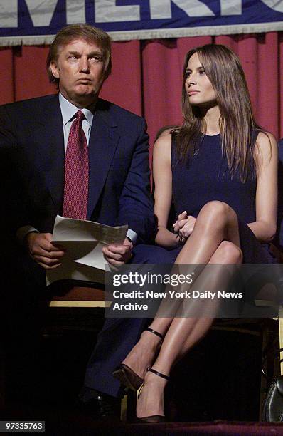 Donald Trump and his girlfriend, model Melania Knauss,visiting a Miami museum dedicated to Cuban freedom fighters who died in the botched 1961 Bay of...