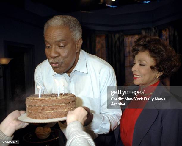 Ossie Davis gets a surprise birthday party on the set of African Heritage Network "Movie Of The Month" series where Ossie and wife Ruby Dee Host the...