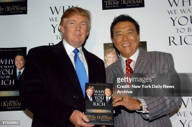 Donald Trump and Robert Kiyosaki attend a launch party for their new book "Why We Want You to Be Rich: Two Men - One Message" at Trump Tower.