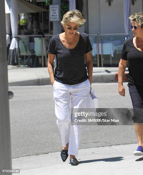 Sharon Stone is seen on June 12, 2018 in Los Angeles, CA.