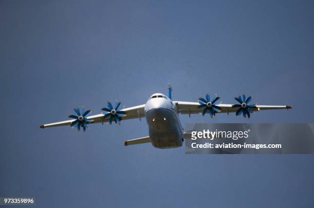 Antonov An-70 second prototype in the flying-display at the 1999 Paris Airshow.