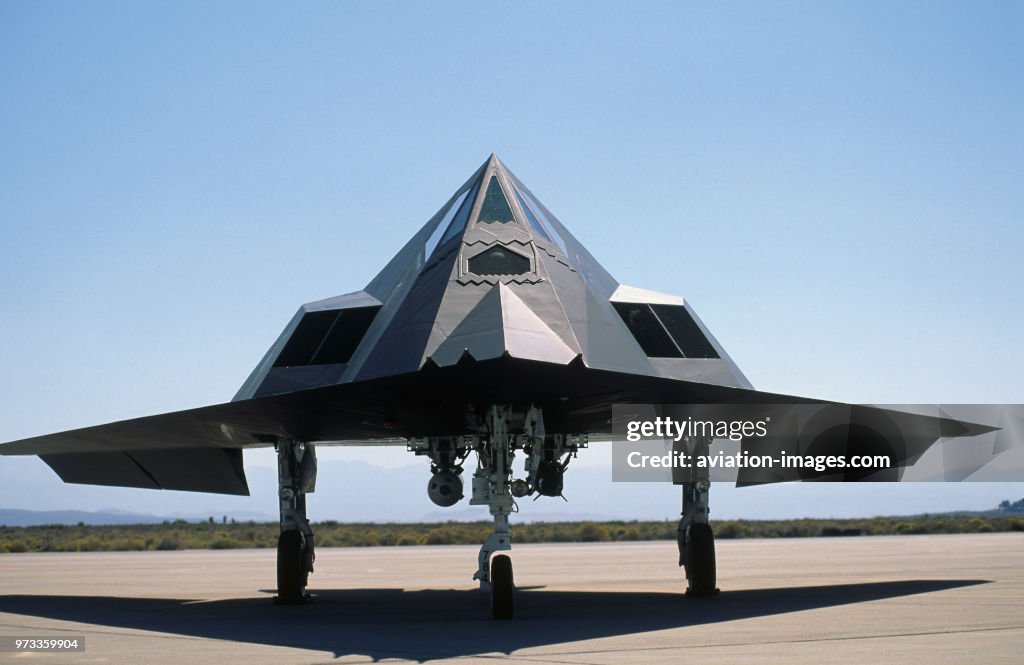 Lockheed Martin F-117A Nighthawk in the static-display at the 1997 ...