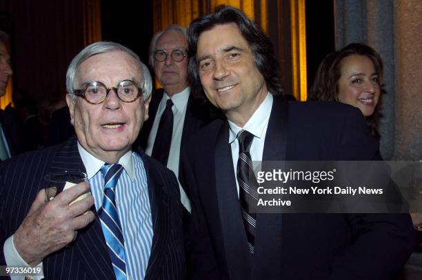 Dominick Dunne and son Griffin attend a Vanity Fair party celebrating the fourth annual Tribeca Film Festival at the State Supreme Courthouse.