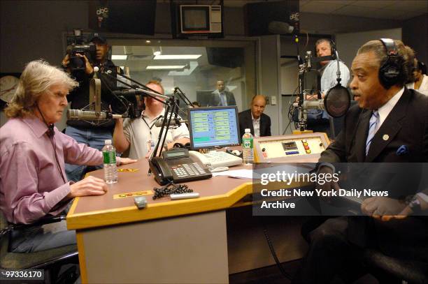 Don Imus appears on the Rev. Al Sharpton's radio show at ABC studios to answer to comments he made about the Rutgers University women's basketball...