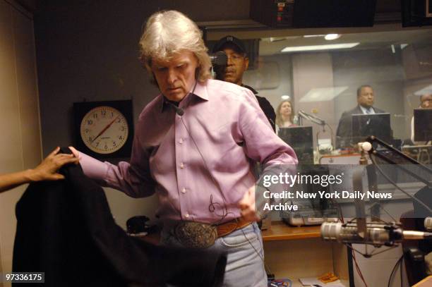 Don Imus appears on the Rev. Al Sharpton's radio show at ABC studios to answer to comments he made about the Rutgers University women's basketball...