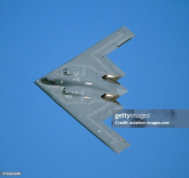 Northrop Grumman B-2A Spirit in the flying-display at the 1999 Fairford Royal International Air Tattoo RIAT RIAT.