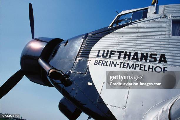 Nose of Lufthansa Traditionsflug Junkers Ju-52 named 'Berlin Templehof'.