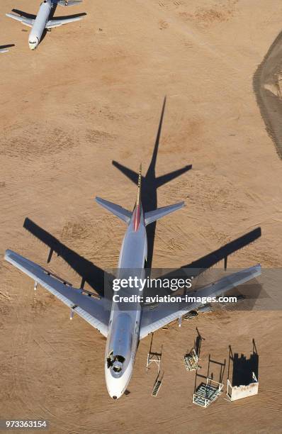 Ex Northwest Airlines Boeing 747-100 being parted-out in the desert.