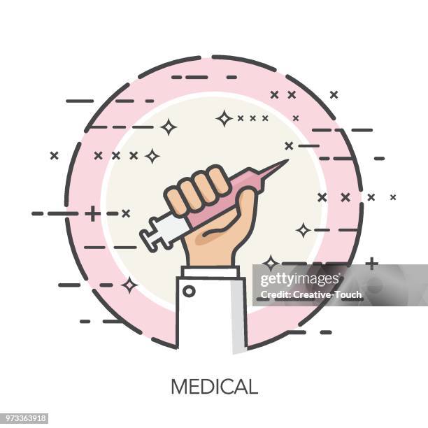 thin hands concept - medical - drug development process stock illustrations