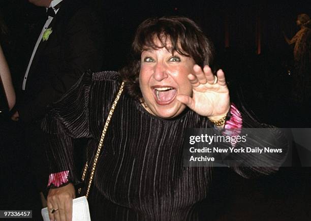 Wendy Kaufman waves hello on arrival at the Starlight Childrens Foundation benefit at the Hilton Hotel. Kaufman said she won't be on TV for Snapple...