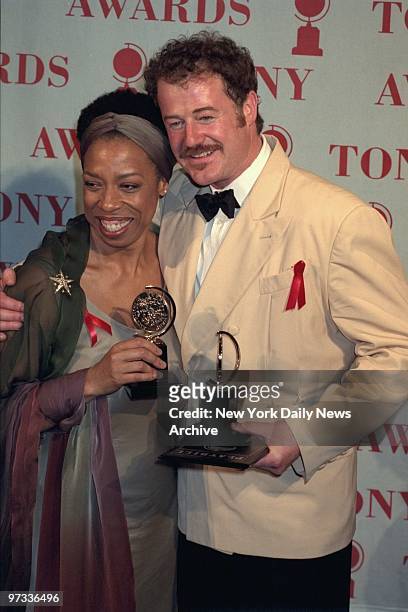 Owen Teale, winner Best Featured Actor for "A Doll's House" with Lynne Thigpen, winner Best Featured Actress for "An American Daughter" attending...