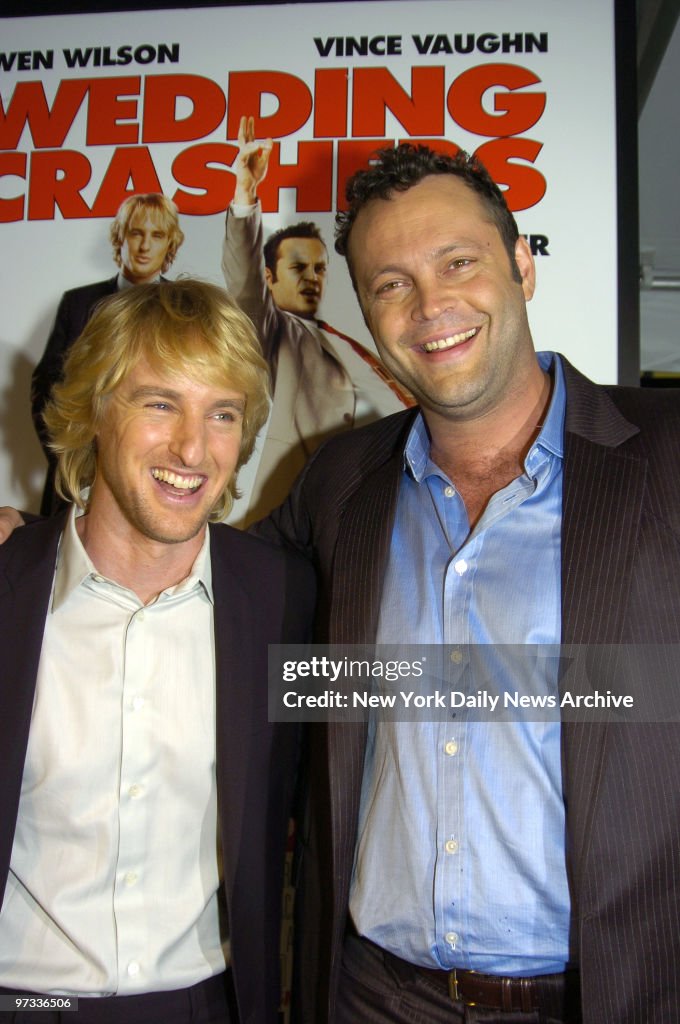 Owen Wilson and Vince Vaughn attend the New York premiere of