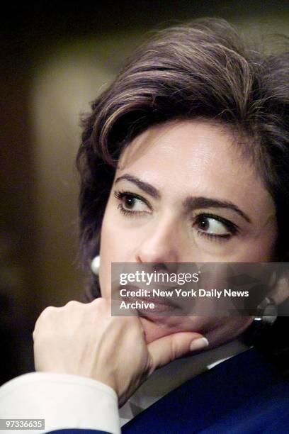 Westchester County District Attorney Jeanine Pirro listens at start of Senate Judiciary Committee hearing on hate crimes. She was member of a panel...