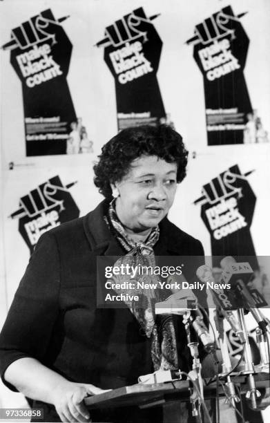 Dorothy Height, President of National Council of Negro Women speaks on the 1970 Black Census at press conference.