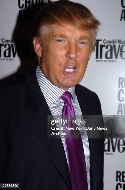 Donald Trump is on hand at the Conde Nast Traveler 17th Annual Readers Choice Awards at Jazz at Lincoln Center. His Trump International Hotel is a...