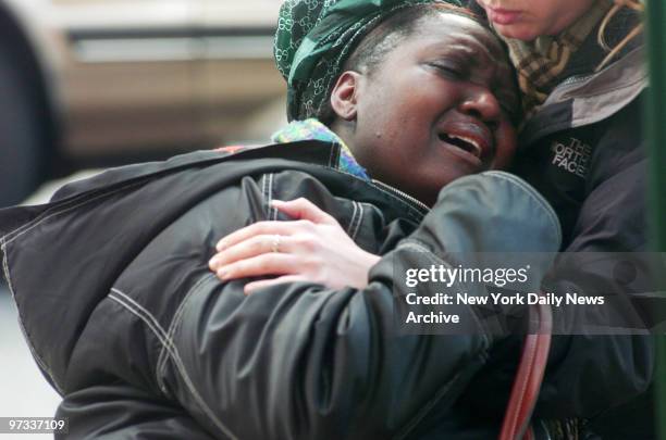 Donette Miller cries outside Maimonides Medical Center after hearing of the death of former sister-in-law Sandra Stephens. Stephens died at...