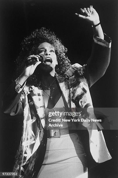 Whitney Houston singing her hit "I Wanna Dance With Somebody" at Madison Square Garden.
