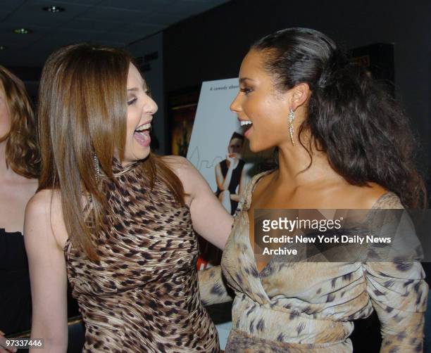Donna Murphy and Alicia Keys share a laugh while at the Cinema 1 3 for a special screening of the movie "The Nannie Diaries." They star in the film.